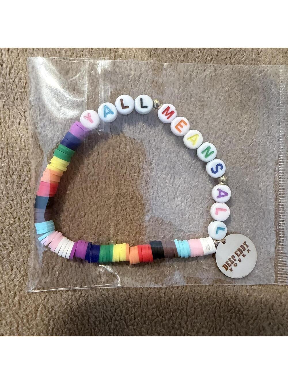 Deep Eddy Vodka Rainbow Beaded Bracelet Y'all Means All - Picture 2 of 2